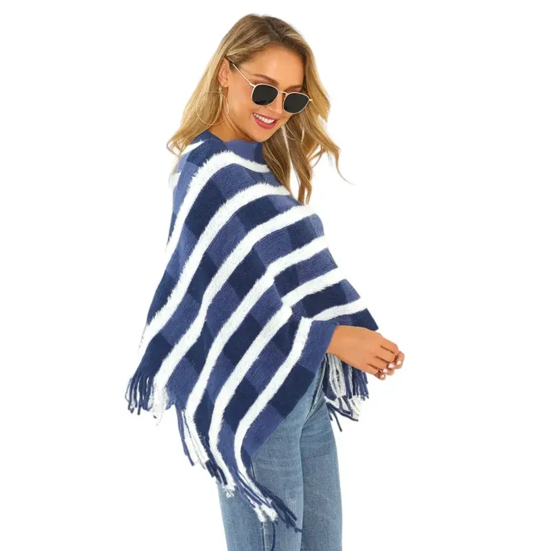 Poncho châle femme tricot
