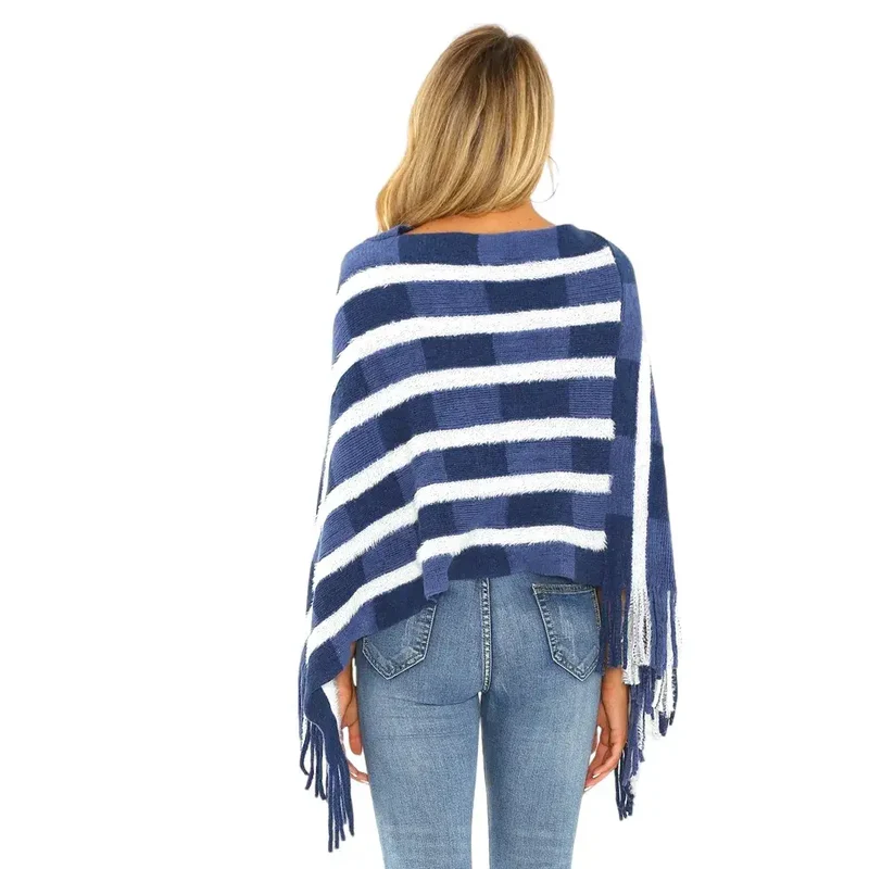 Poncho châle femme tricot