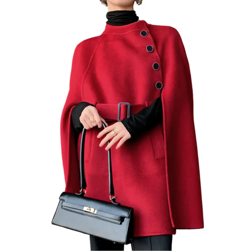 Femme manteau poncho de laine