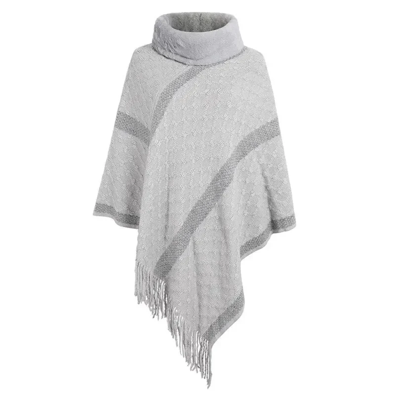 Cape poncho femme avec col