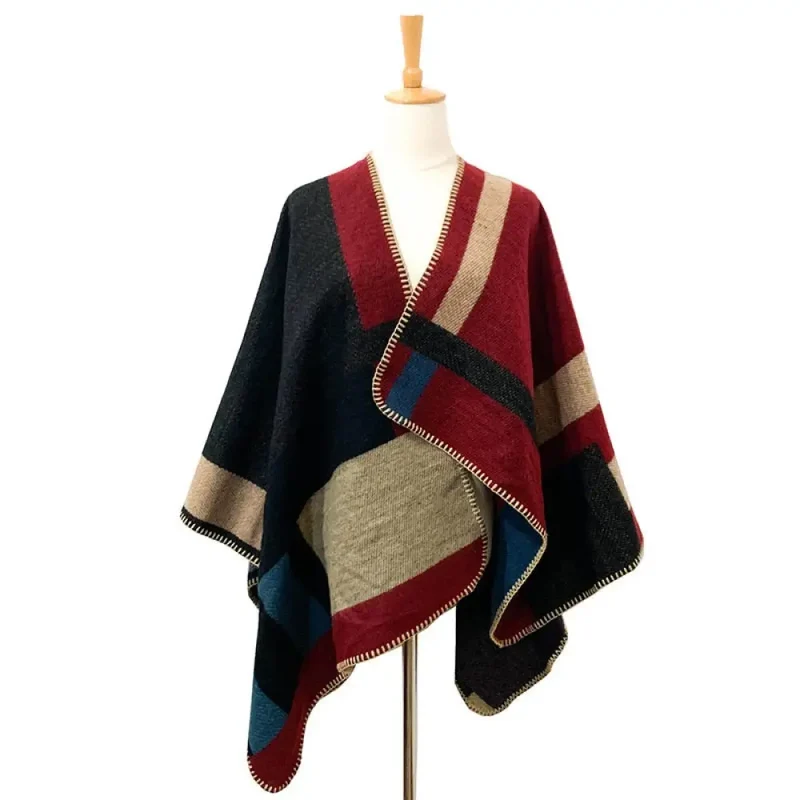 Femme hiver poncho manteau bien chaud