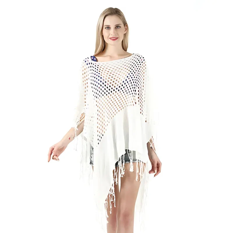Pull poncho tricot