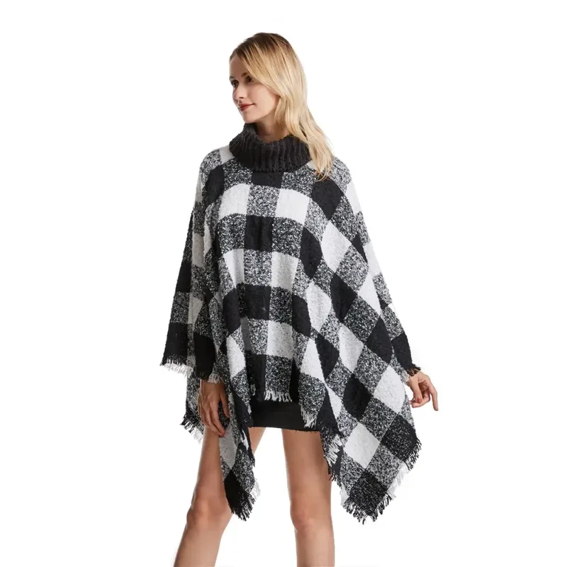 Poncho manteau mi long femme