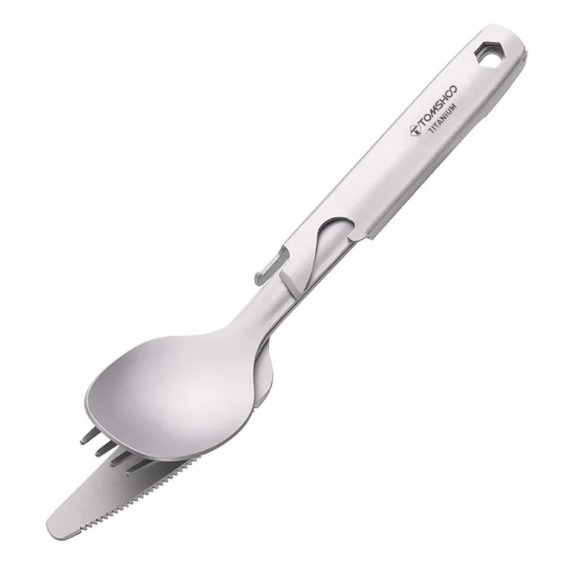 Ensemble de couverts en titane 4 en 1 "Tomshoo - 4-in-1 cutlery set"