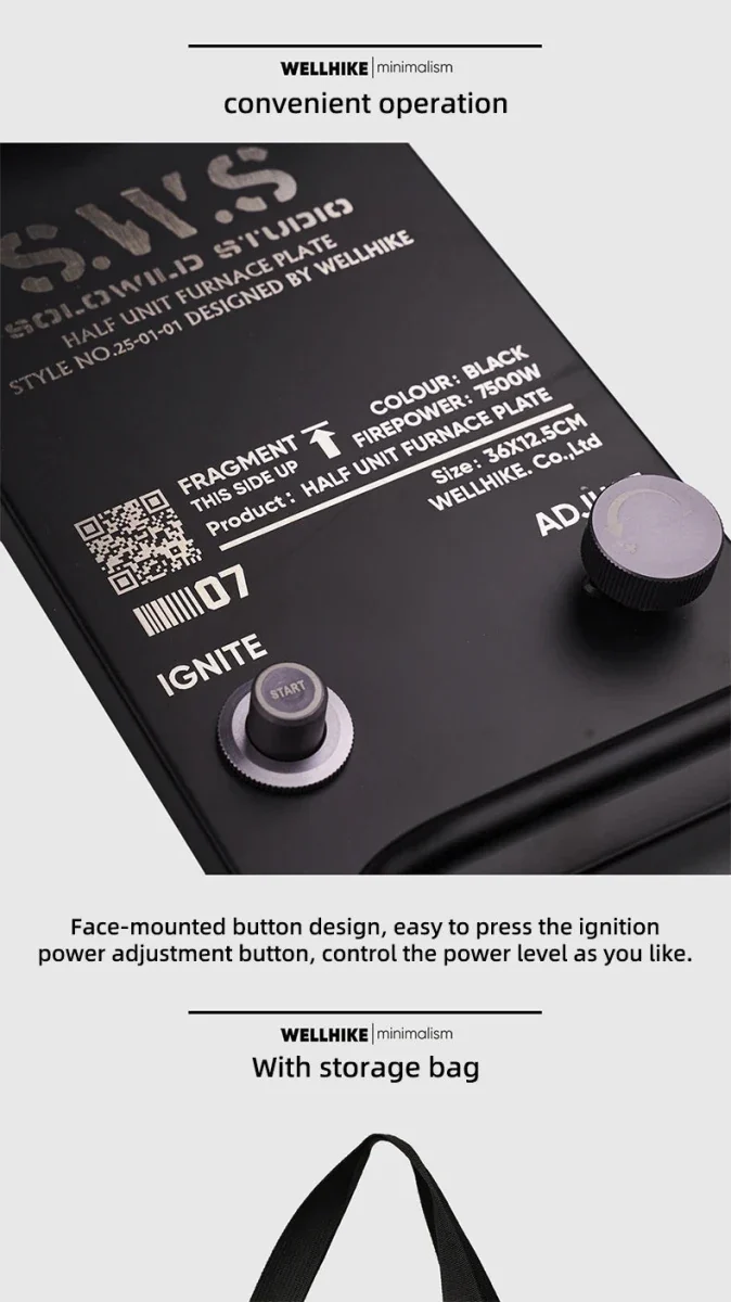 Réchaud de camping multifonctionnel pour table IGT à trois brûleurs 7500W "WELLHIKE - SWS IGNITE07"