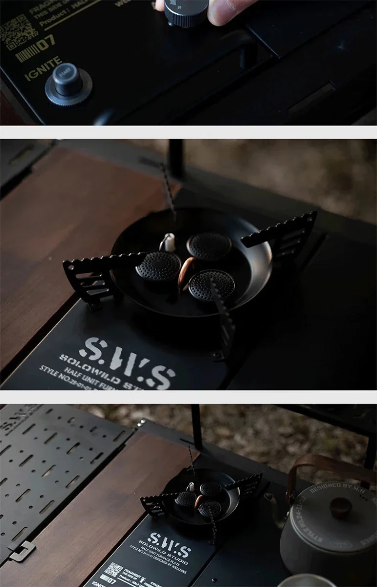 Réchaud de camping multifonctionnel pour table IGT à trois brûleurs 7500W "WELLHIKE - SWS IGNITE07"