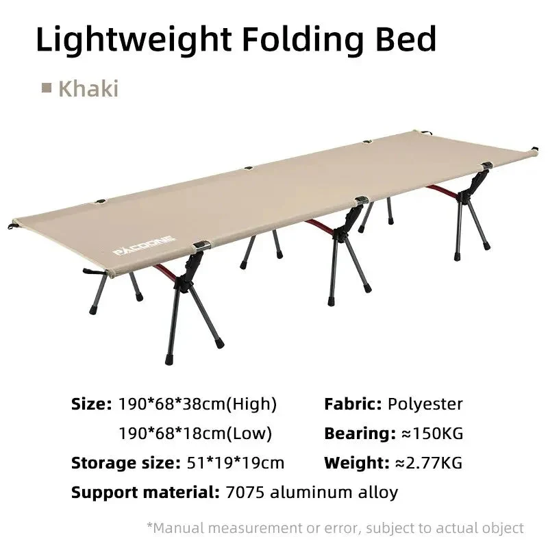 Lit de camping pliable et portable pour le camping, van-life et opérations "Pacoone - Camp bed"