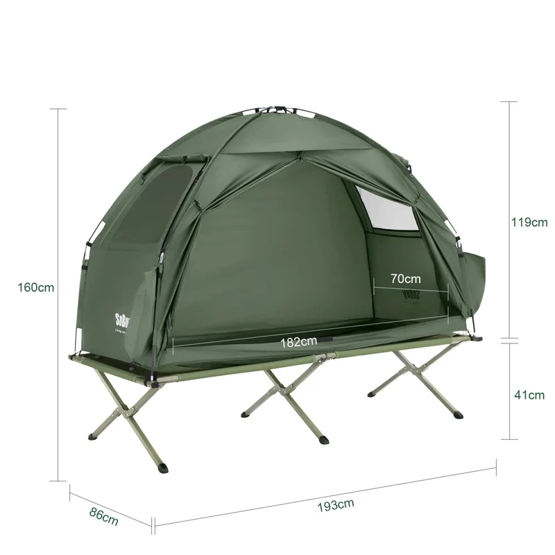 Lit de camp hybride avec tente 3 en 1 pour 1 personne "SoBuy - OGS32-II"