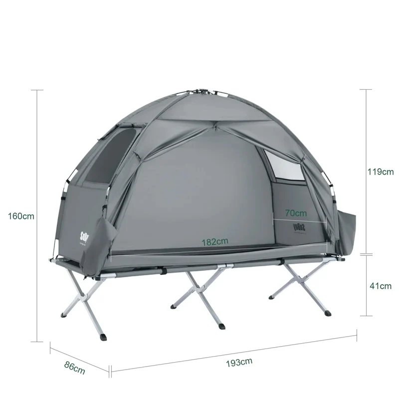 Lit de camp hybride avec tente 3 en 1 pour 1 personne "SoBuy - OGS32-II"