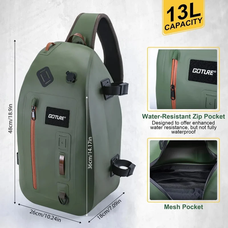 Sac multifonction étanche IPX8 pour l'observation et la pêche 13L "Goture - E11867"