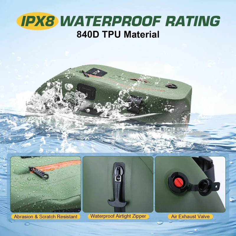 Sac multifonction étanche IPX8 pour l'observation et la pêche 13L "Goture - E11867"