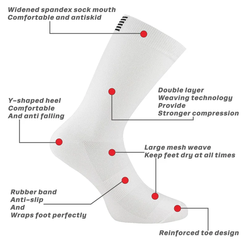 Chaussettes de cyclisme à séchage rapide pour homme "Daven Socks - YD-345"