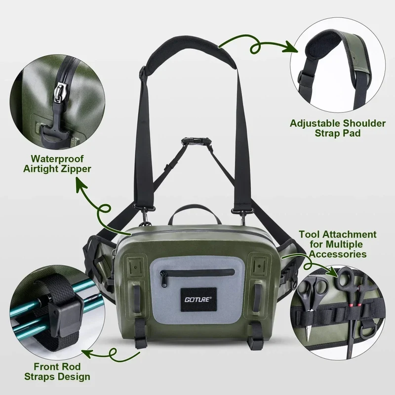 Sac de taille / sac banane étanche IPX8 et multifonctionnel "Goture - E11558"