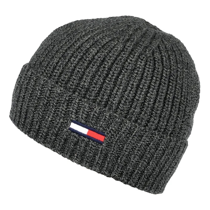 Bonnet Côtelé TJM Flag gris foncé TOMMY HILFIGER