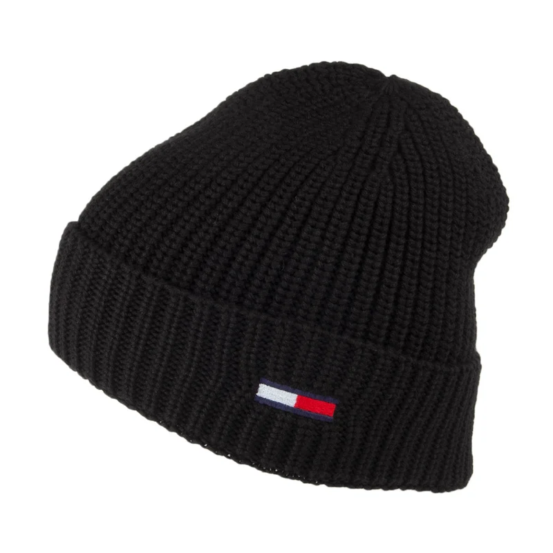 Bonnet Côtelé TJM Flag noir TOMMY HILFIGER