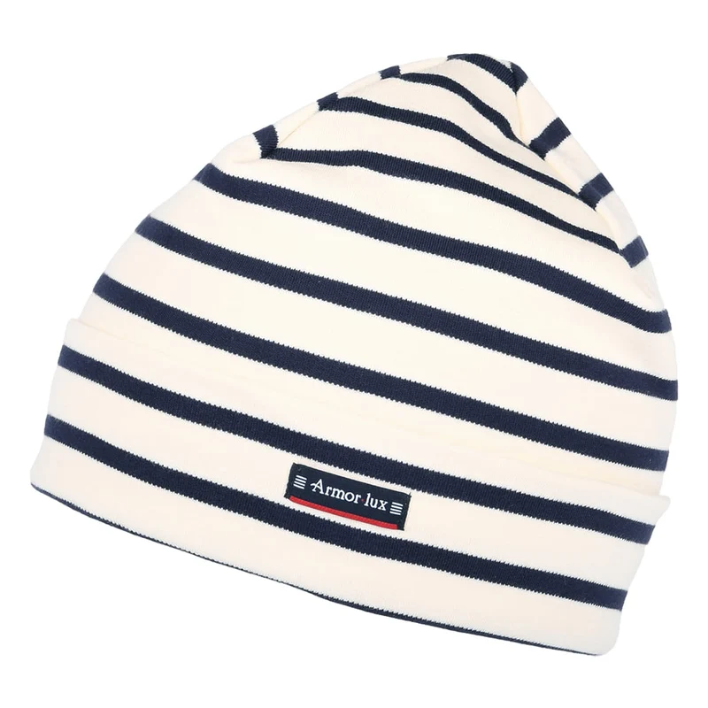 Bonnet en Coton Interlock à Rayures Treguier naturel-bleu marine ARMOR LUX