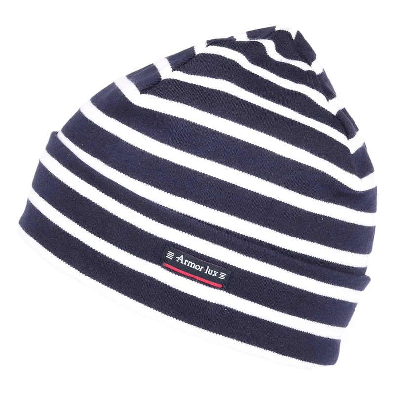 Bonnet en Coton Interlock à Rayures Treguier bleu marine-blanc ARMOR LUX