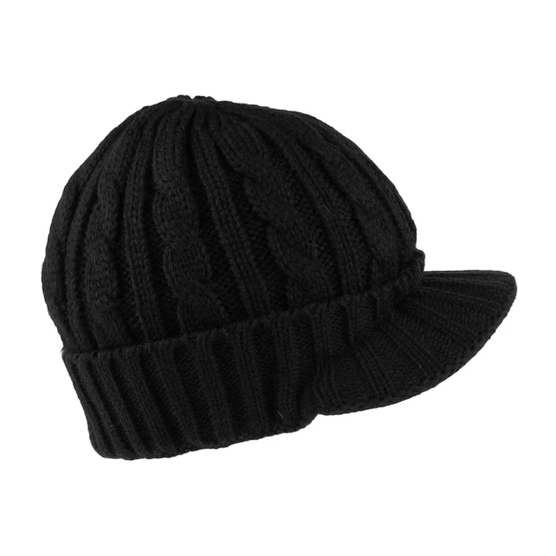 Bonnet à Visière et Torsades noir JAXON & JAMES