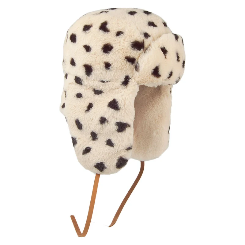 Chapka en Fausse Fourrure Dalmatien Lucerne Bomber crème-noir BARTS