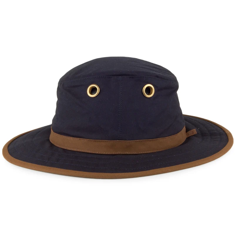 Chapeau Australien en Coton Ciré TWC7 bleu marine-beige sable TILLEY