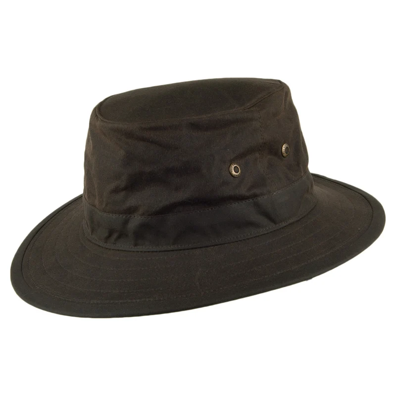 Chapeau Traveller en Coton Ciré Britannique olive FAILSWORTH