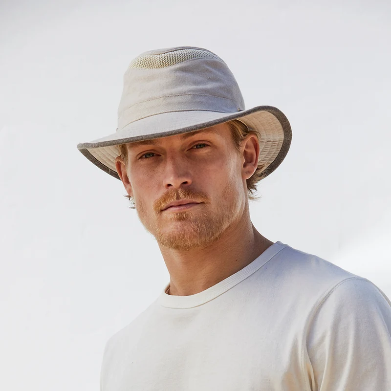 Chapeau Été Pliable En Coton Et Chanvre TMH55 Mash Up sable-marron TILLEY