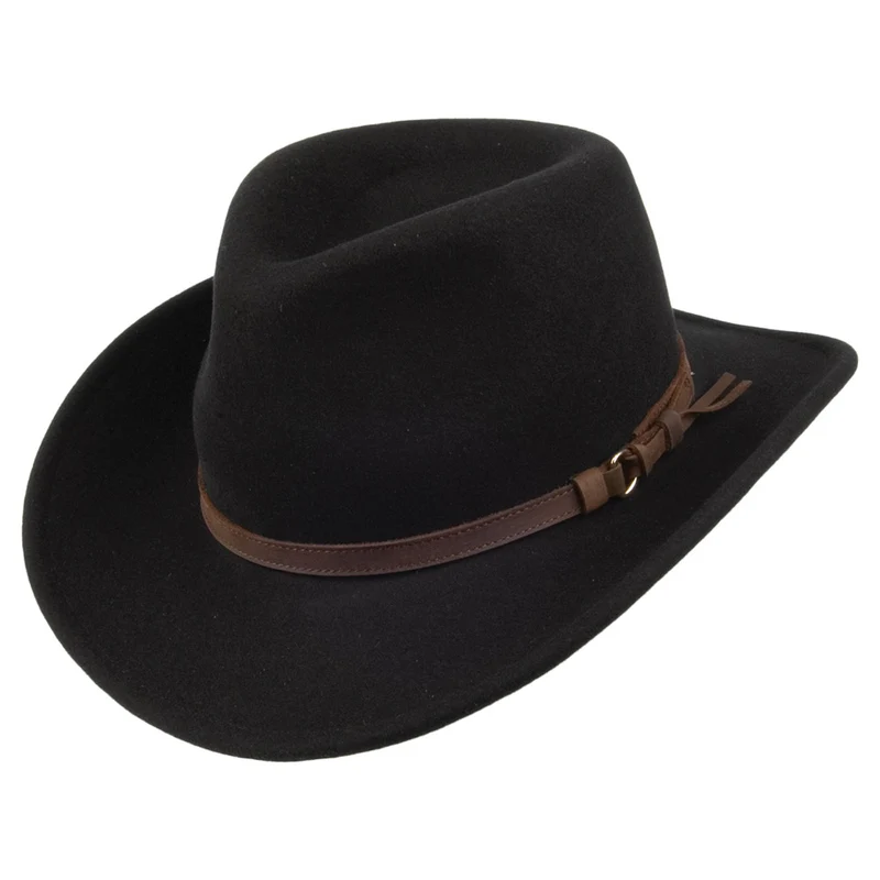 Chapeau Australien en Laine Déformable noir OLNEY