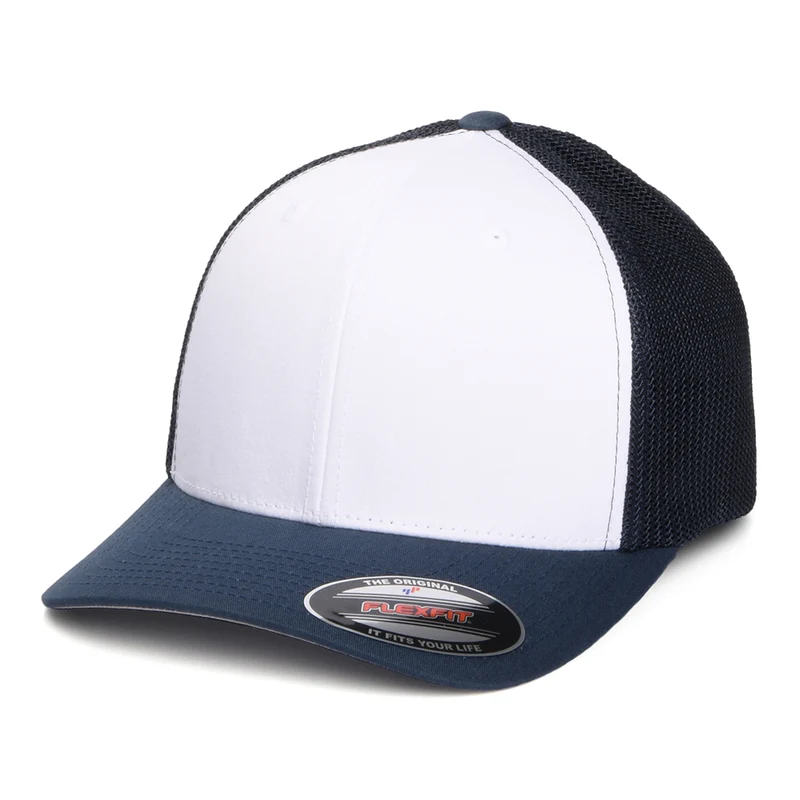 Casquette Trucker White Front bleu marine-blanc FLEXFIT