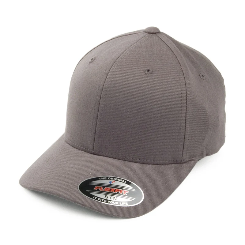 Casquette en Coton Sergé Brossé Mid-Pro gris FLEXFIT
