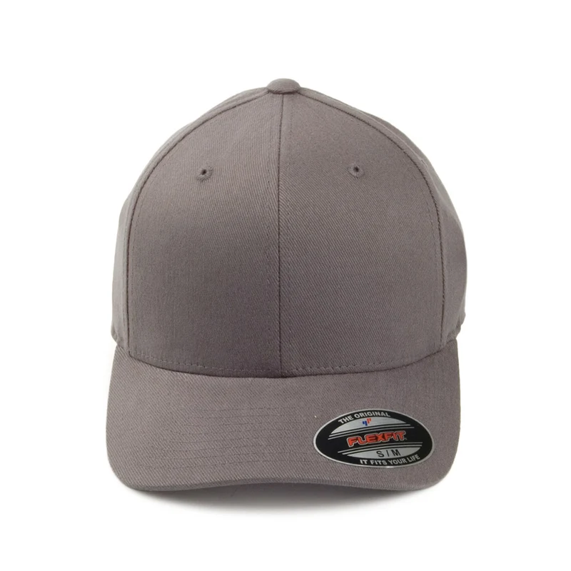 Casquette en Coton Sergé Brossé Mid-Pro gris FLEXFIT