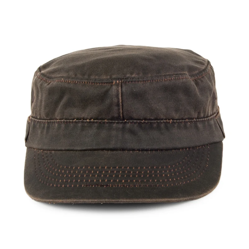 Casquette Militaire en Coton à Effet Usé marron DORFMAN PACIFIC