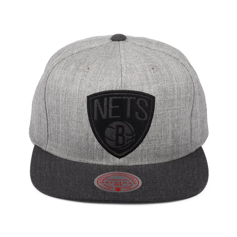 Casquette Snapback NBA Dual Heather Brooklyn Nets gris chiné MITCHELL & NESS
