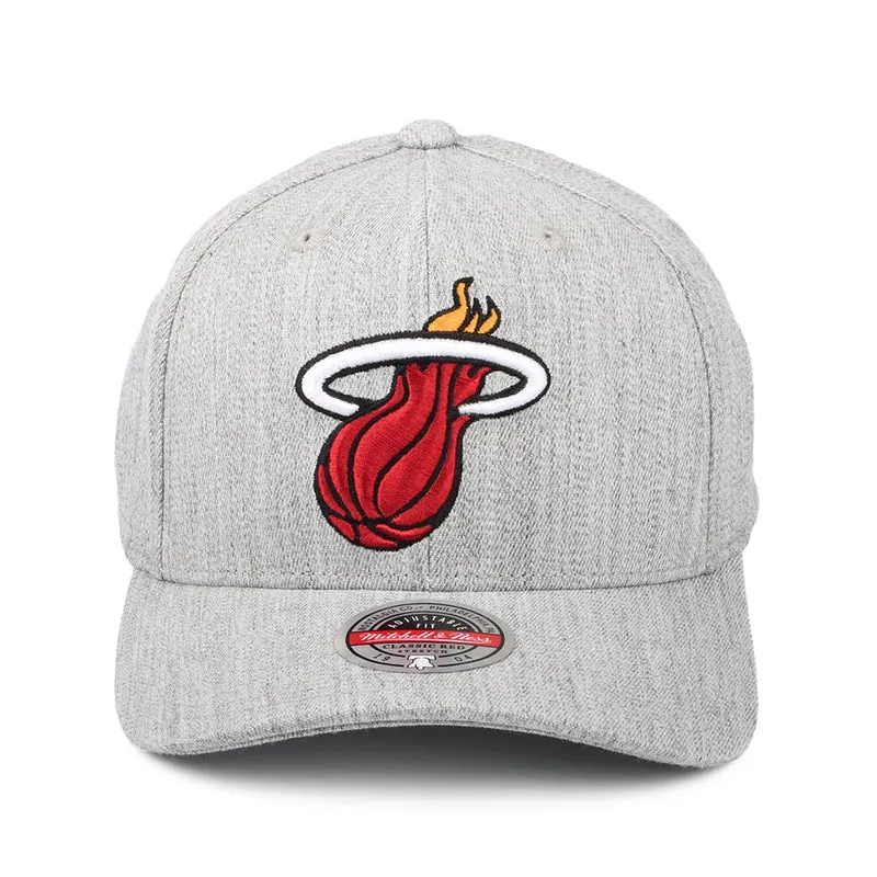 Casquette Snapback NBA Team Heather Redline Miami Heat gris chiné MITCHELL & NESS