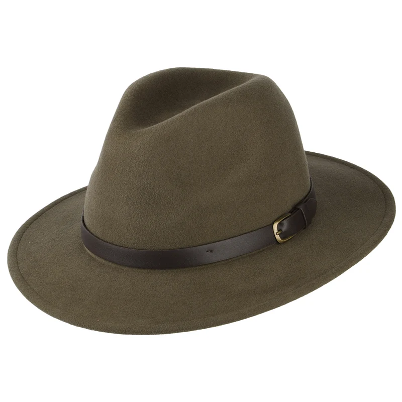 Chapeau Fedora Hydrofuge Adventurer olive FAILSWORTH
