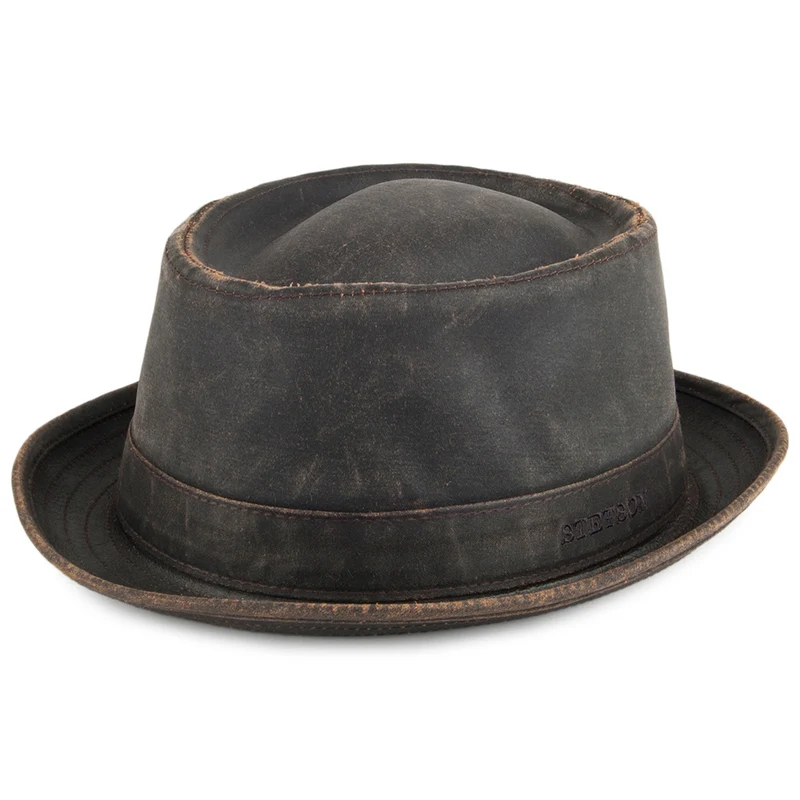Chapeau Pork Pie Hydrofuge Odenton marron STETSON