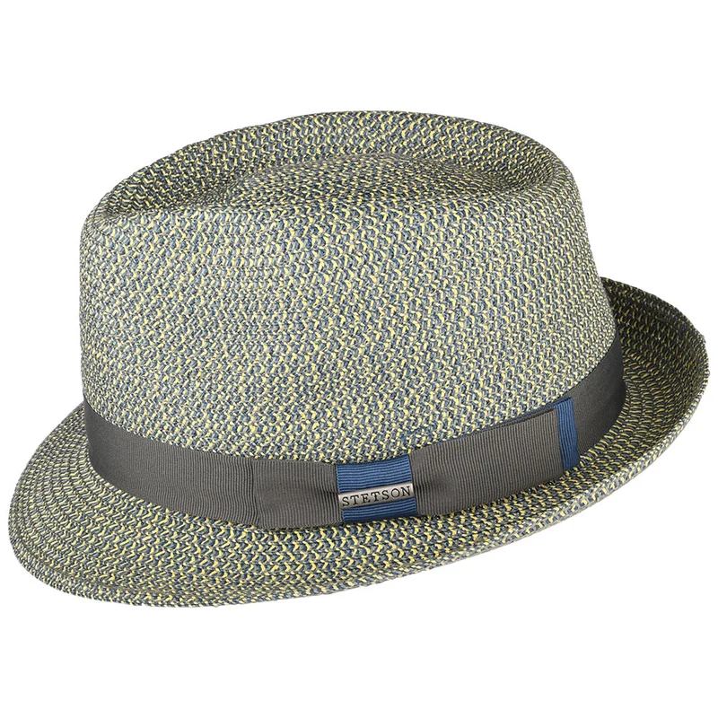 Chapeau Trilby en Paille Toyo Fairbanks mélange de bleus STETSON