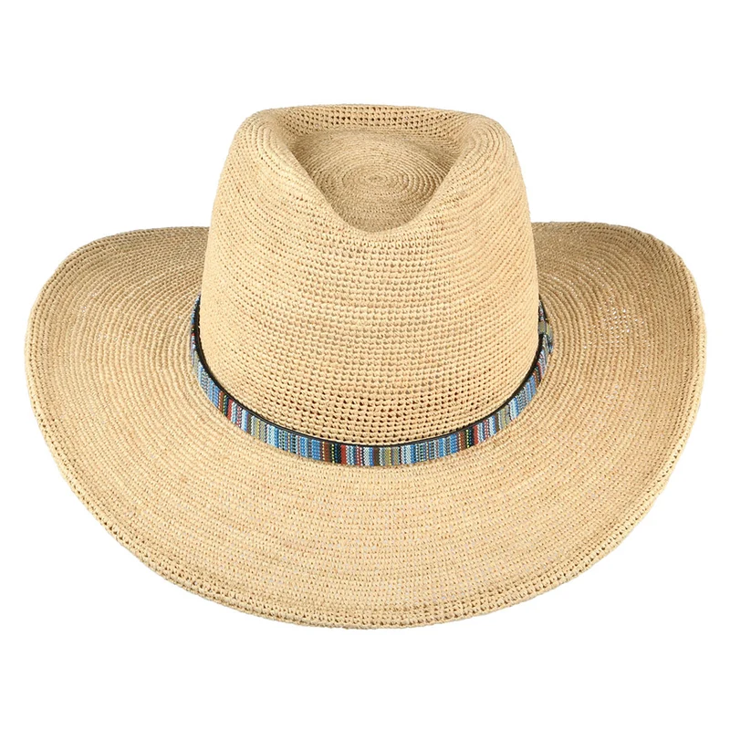Chapeau de Cowboy en Raphia Crocheté naturel STETSON