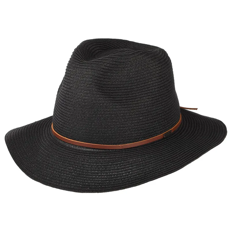 Chapeau Fedora en Paille Pliable Wesley noir BRIXTON