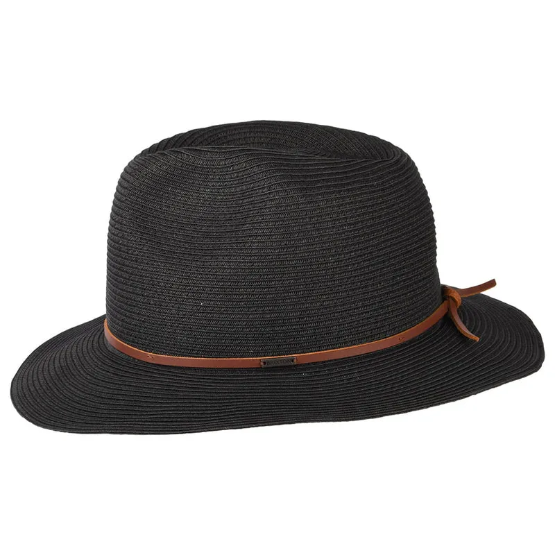 Chapeau Fedora en Paille Pliable Wesley noir BRIXTON