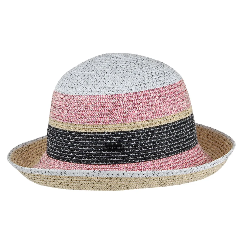 Chapeau Été à Rayures Catherine naturel-rose BETMAR