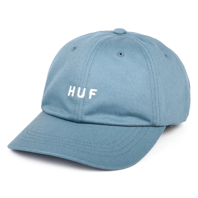 Casquette à Visière Incurvée en Coton Original Logo bleu clair HUF