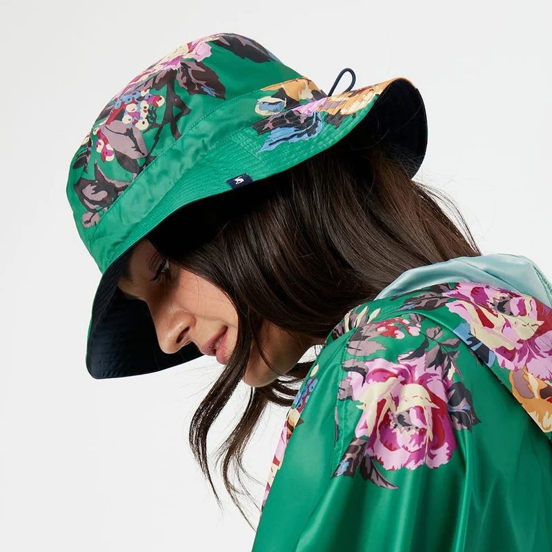 Chapeau de Pluie Réversible Floral Milport vert JOULES
