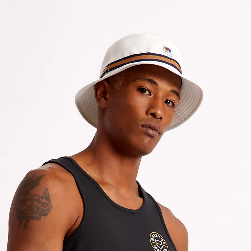 Chapeau Bob en Coton Sergé Pliable Alton blanc cassé BRIXTON