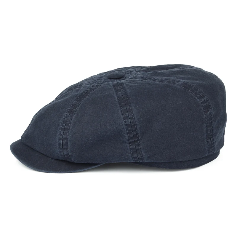 Casquette Gavroche en Coton Bio Délavé Hatteras bleu marine STETSON