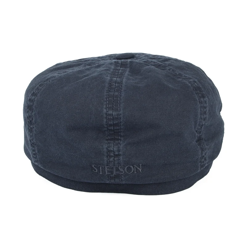 Casquette Gavroche en Coton Bio Délavé Hatteras bleu marine STETSON