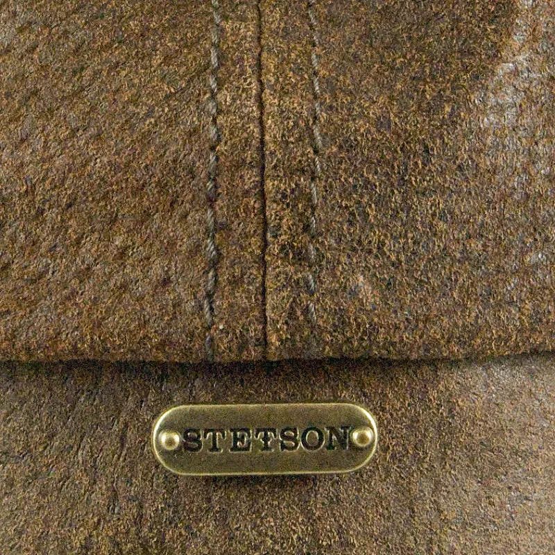 Casquette Gavroche en Cuir Burney marron STETSON