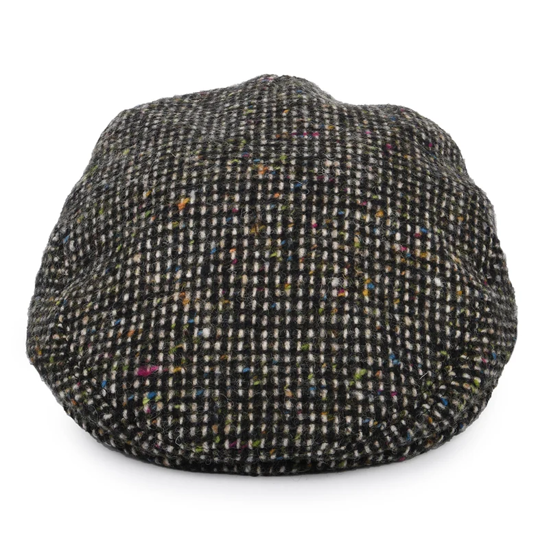 Casquette Plate en Tweed du Donegal Moucheté noir-beige sable-multi CITY SPORT