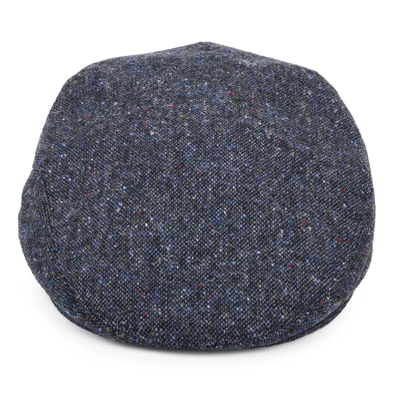 Casquette Plate en Tweed du Donegal Chiné bleu marine CITY SPORT
