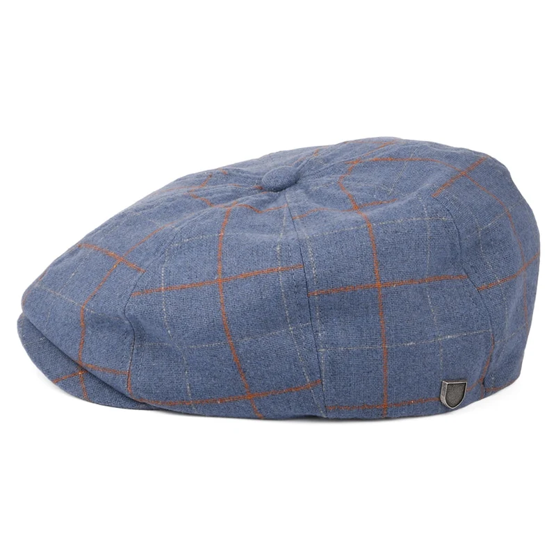 Casquette Gavroche à Carreaux Brood bleu ardoise BRIXTON