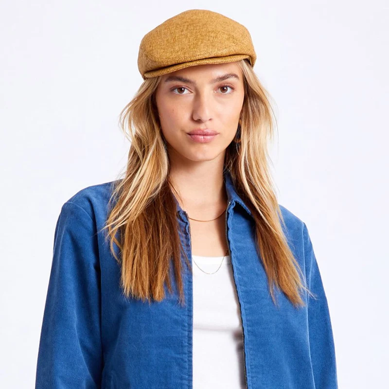 Casquette Plate en Paille Hooligan beige sable BRIXTON